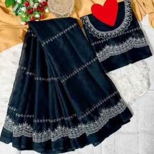 georgette-embroidery-sharee-with-blouse-piece